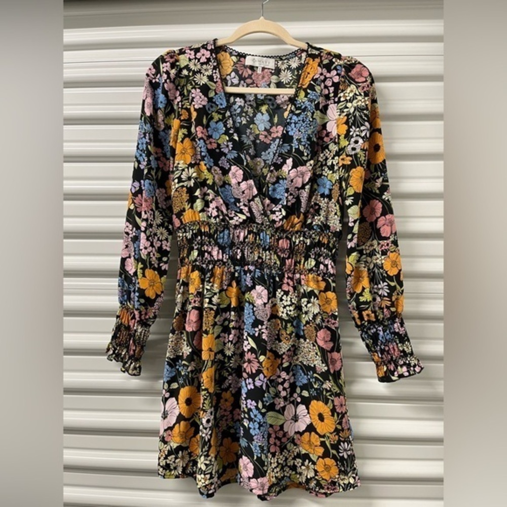 Wayf Blue and Yellow Dress Size S